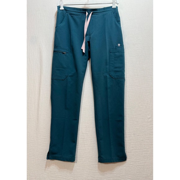 Figs Pants - FIGS Yola  Skinny Scrub Pants Womens XS Petite Teal Cargo Pocket